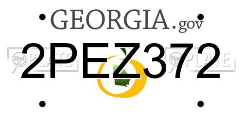 2PEZ372 Georgia License Plate