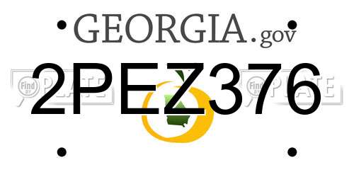 2PEZ376 Georgia License Plate