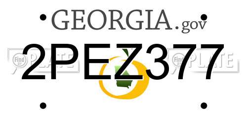 2PEZ377 Georgia License Plate