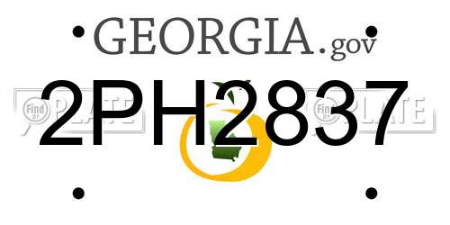 2PH2837 Georgia License Plate