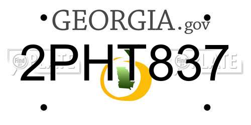 2PHT837 Georgia License Plate