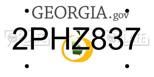 2PHZ837 Georgia License Plate