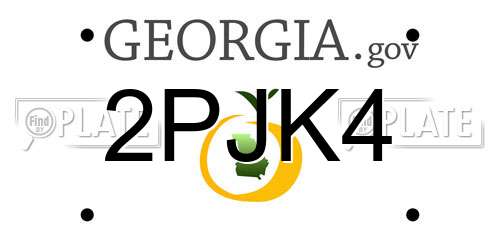2PJK4 Georgia License Plate