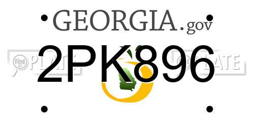 2PK896 Georgia License Plate
