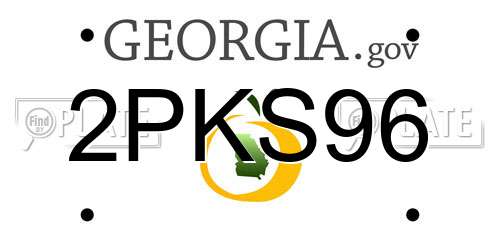2PKS96 Georgia License Plate