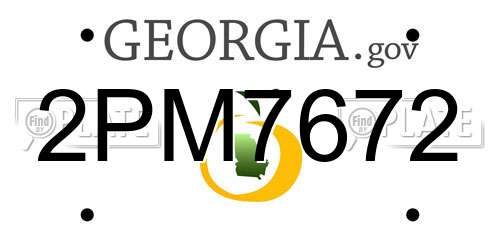 2PM7672 Georgia License Plate