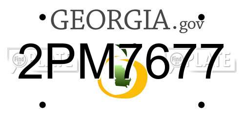 2PM7677 Georgia License Plate
