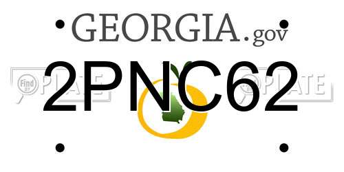 2PNC62 Georgia License Plate