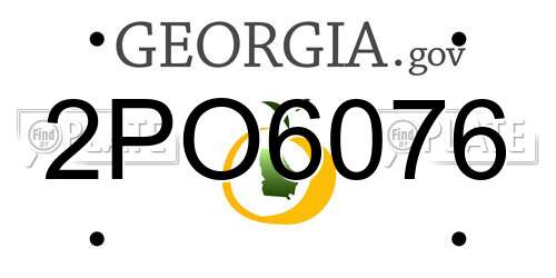 2PO6076 Georgia License Plate