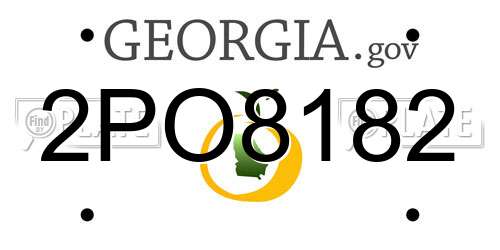 2PO8182 Georgia License Plate