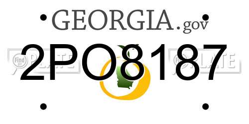 2PO8187 Georgia License Plate
