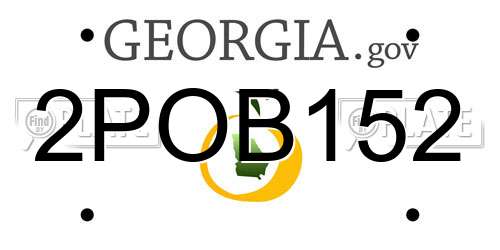2POB152 Georgia License Plate