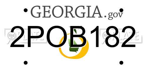 2POB182 Georgia License Plate
