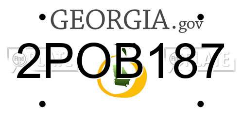 2POB187 Georgia License Plate