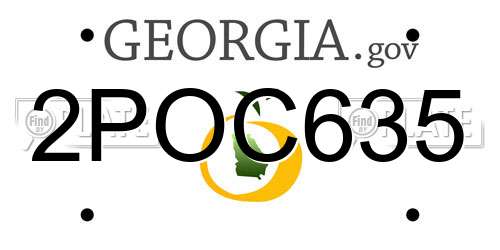 2POC635 Georgia License Plate