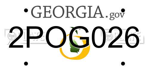 2POG026 Georgia License Plate