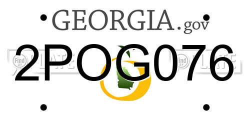 2POG076 Georgia License Plate