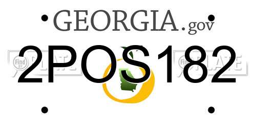 2POS182 Georgia License Plate