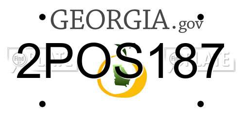 2POS187 Georgia License Plate