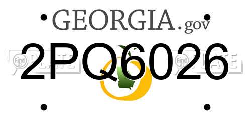 2PQ6026 Georgia License Plate