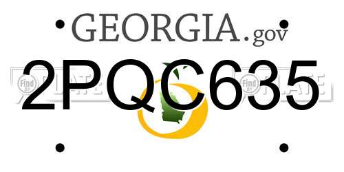 2PQC635 Georgia License Plate