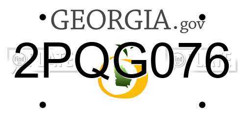 2PQG076 Georgia License Plate
