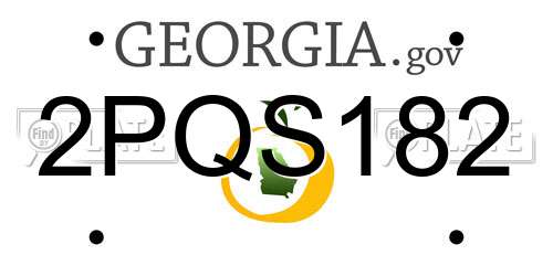2PQS182 Georgia License Plate
