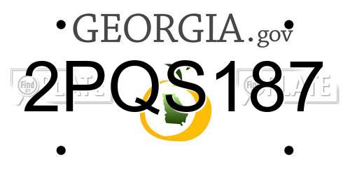 2PQS187 Georgia License Plate
