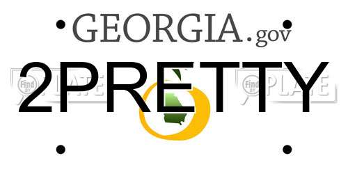 2PRETTY Georgia License Plate