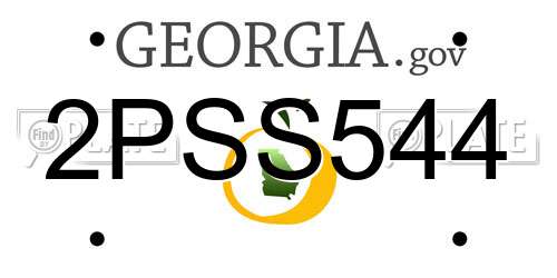 2PSS544 Georgia License Plate