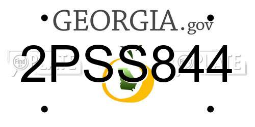 2PSS844 Georgia License Plate