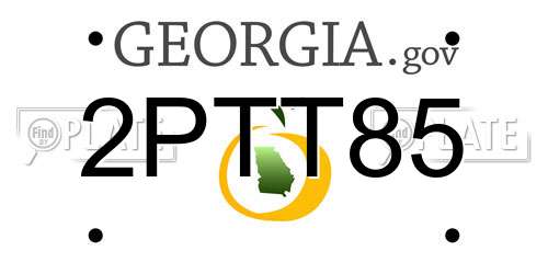 2PTT85 Georgia License Plate