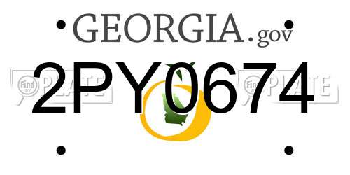 2PY0674 Georgia License Plate