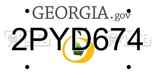 2PYD674 Georgia License Plate