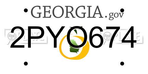 2PYO674 Georgia License Plate