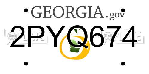 2PYQ674 Georgia License Plate