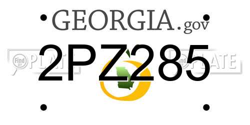 2PZ285 Georgia License Plate