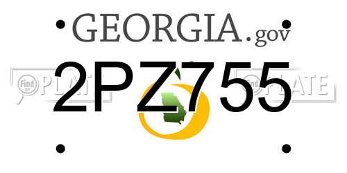 2PZ755 Georgia License Plate