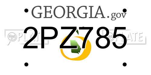 2PZ785 Georgia License Plate