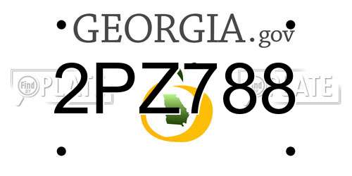2PZ788 Georgia License Plate