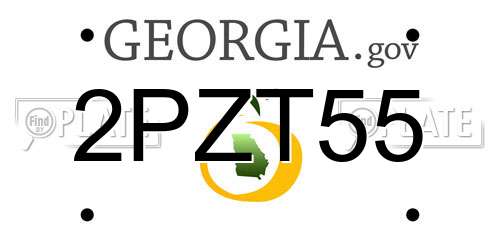 2PZT55 Georgia License Plate