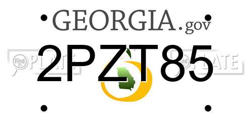 2PZT85 Georgia License Plate