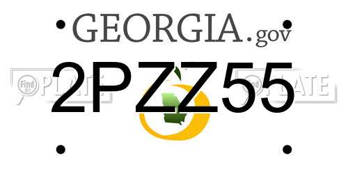 2PZZ55 Georgia License Plate