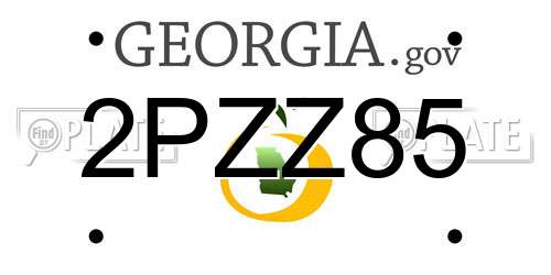 2PZZ85 Georgia License Plate