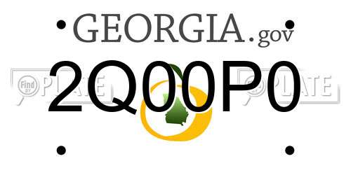 2Q00P0 Georgia License Plate