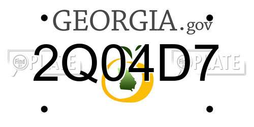 2Q04D7 Georgia License Plate