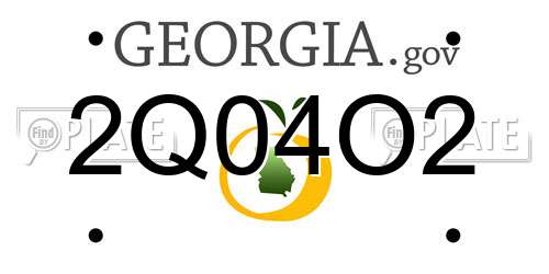 2Q04O2 Georgia License Plate