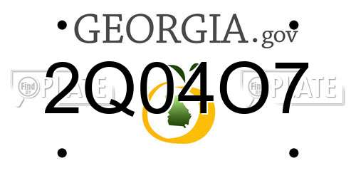 2Q04O7 Georgia License Plate