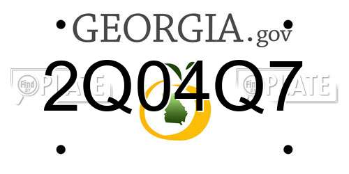 2Q04Q7 Georgia License Plate