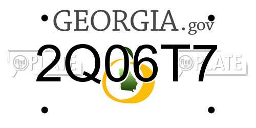 2Q06T7 Georgia License Plate
